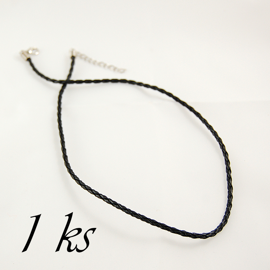 Černý koženkový náhrdelník (40 0002)