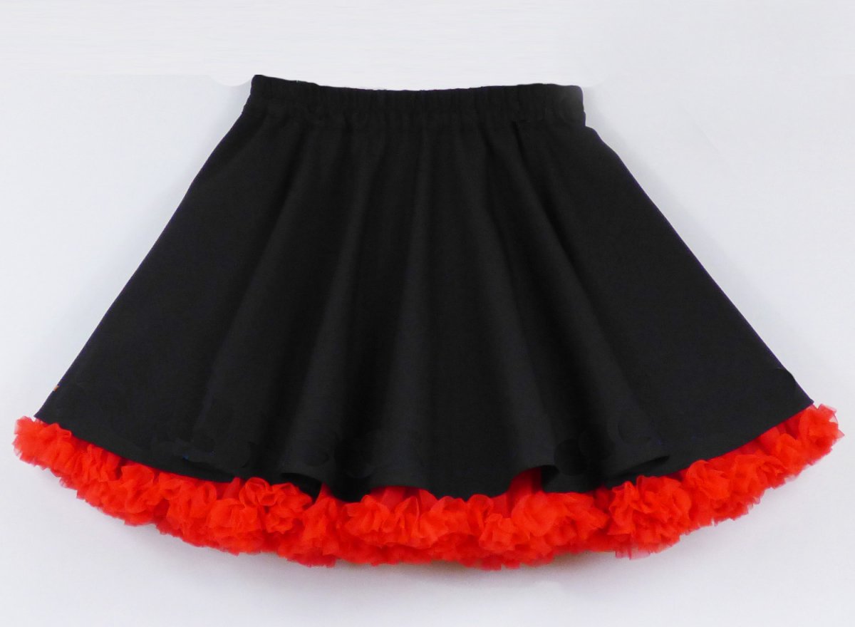 FuFu sukně černá s červenou spodničkou