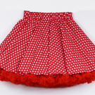 FuFu sukně červený puntík s červenou spodničkou