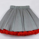 FuFu sukně šedý puntík s červenou spodničkou
