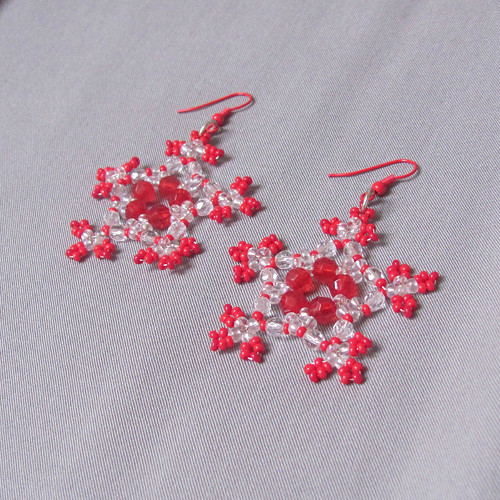 Sněhové vločky červené 2, velké