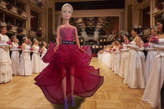 šatičky pro Barbie - Červené šatičky z organzy 