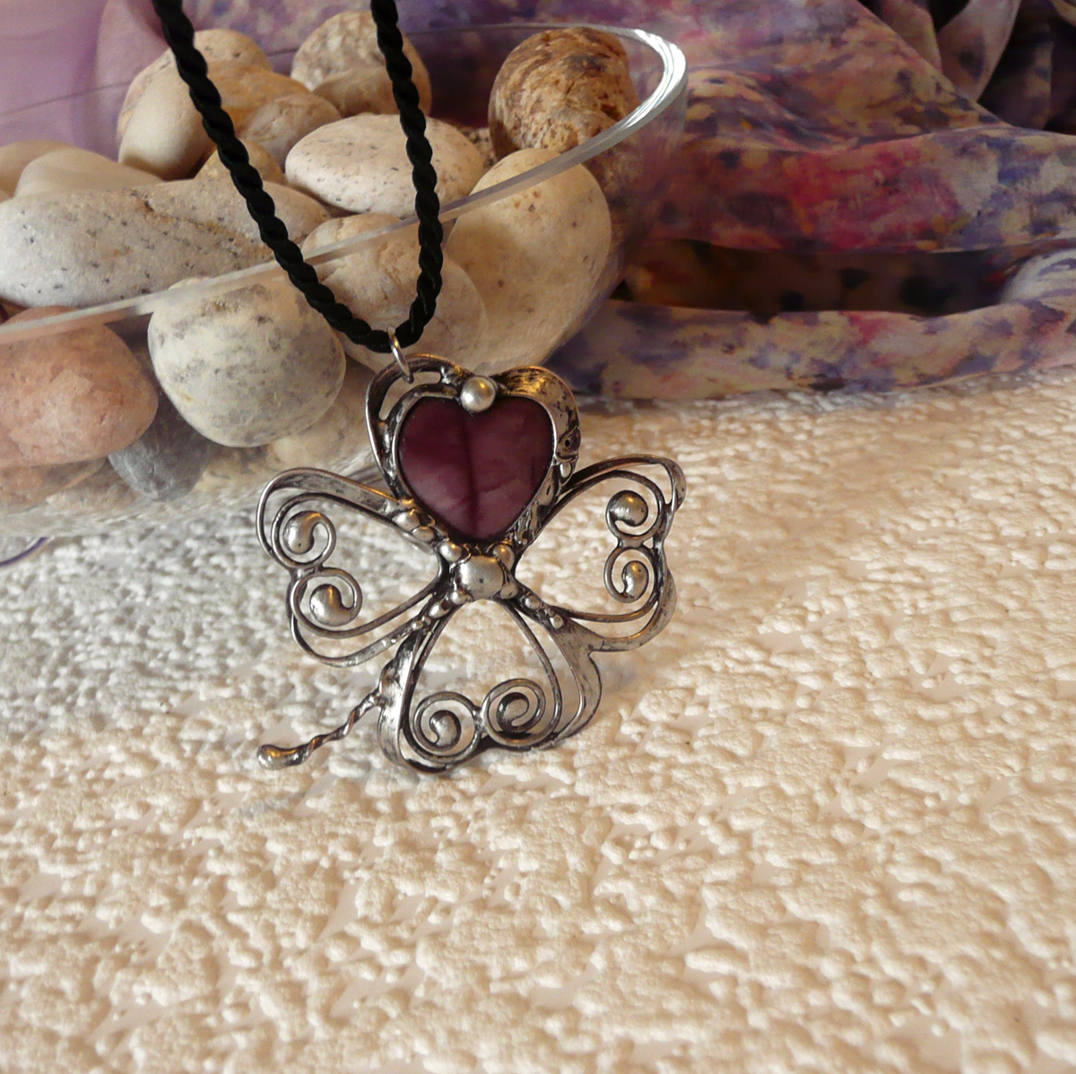 Srdíčkový přívěsek Čtyřlístek pro štěstí