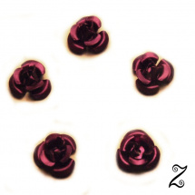 Kovová růžička, fialová střední, 12 mm (10ks)