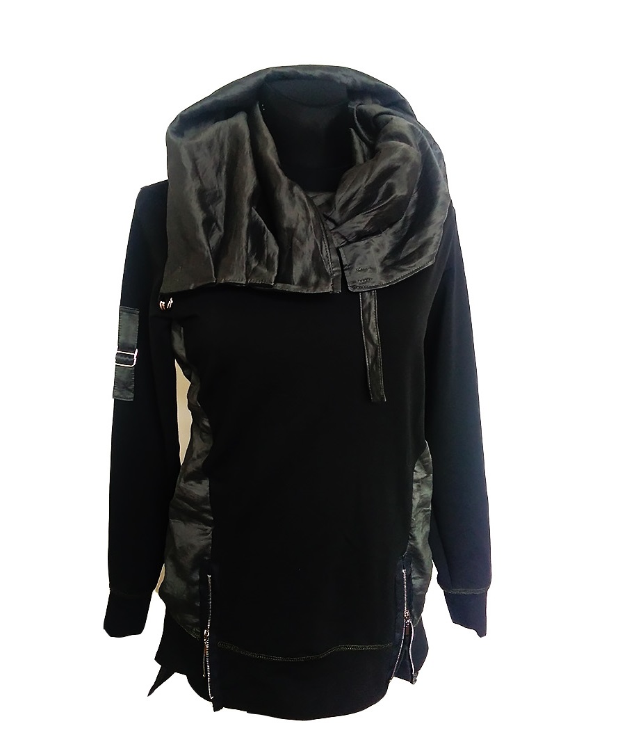 Mikina s originálním límcem v černé