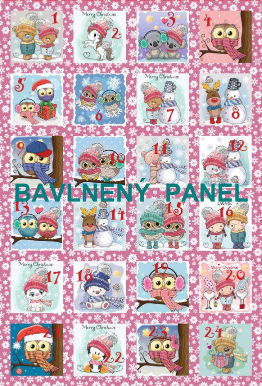 BAVLNĚNÝ PANEL / I NA ADVENTNÍ KALENDÁŘ/ 40X60 cm  AKN31