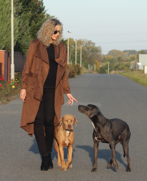 Semišový plášť hnědý vel. S