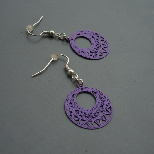 Fialové kroužky malé - lehoučké náušnice