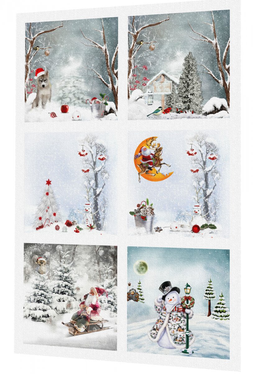 Bavlněná látka - panel  vánoční - výběr -US48