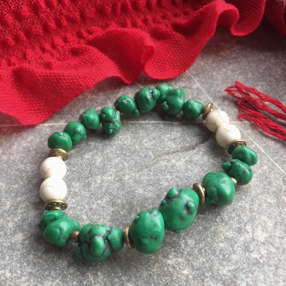 Náramek - kamínkovník zelený