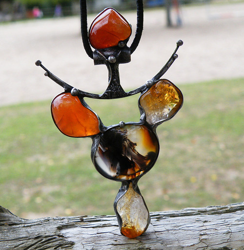 Zářivý podzim...(achát, karneol, citrín) souprava