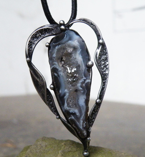 Srdce z kamene...(peříčkový achát) 