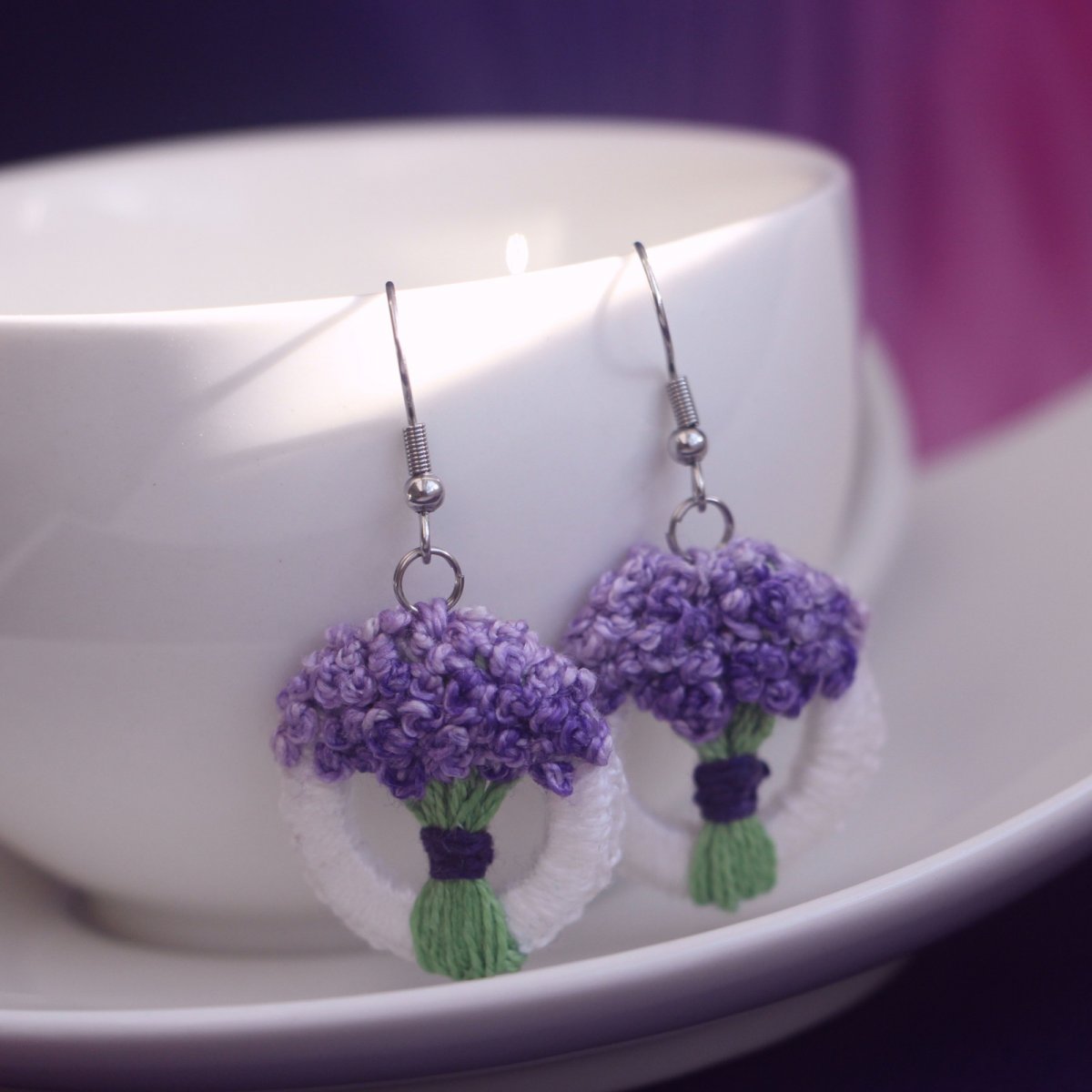 Dámské růžové Náušničky květinkové