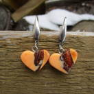 Srdíčkové náušničky - olše v oranžové