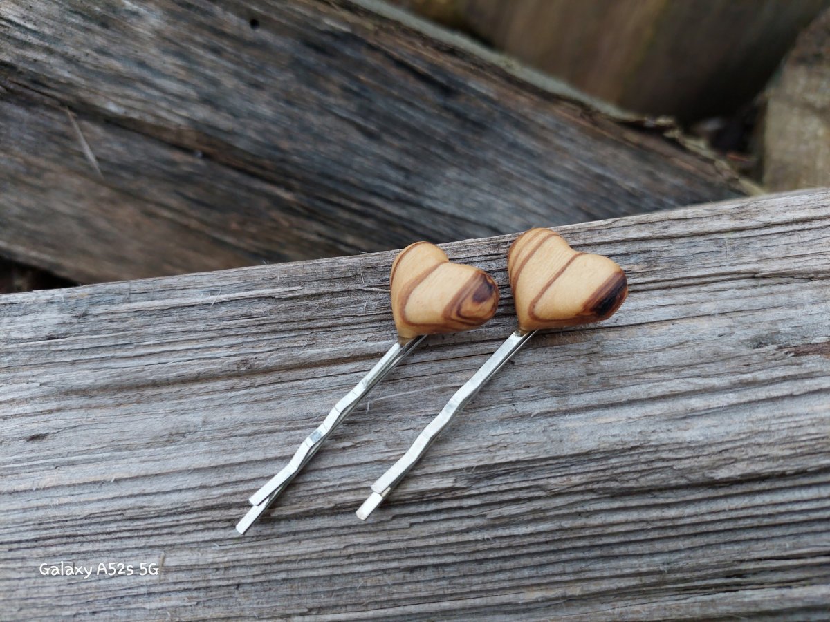 srdíčkové sponky - oliva