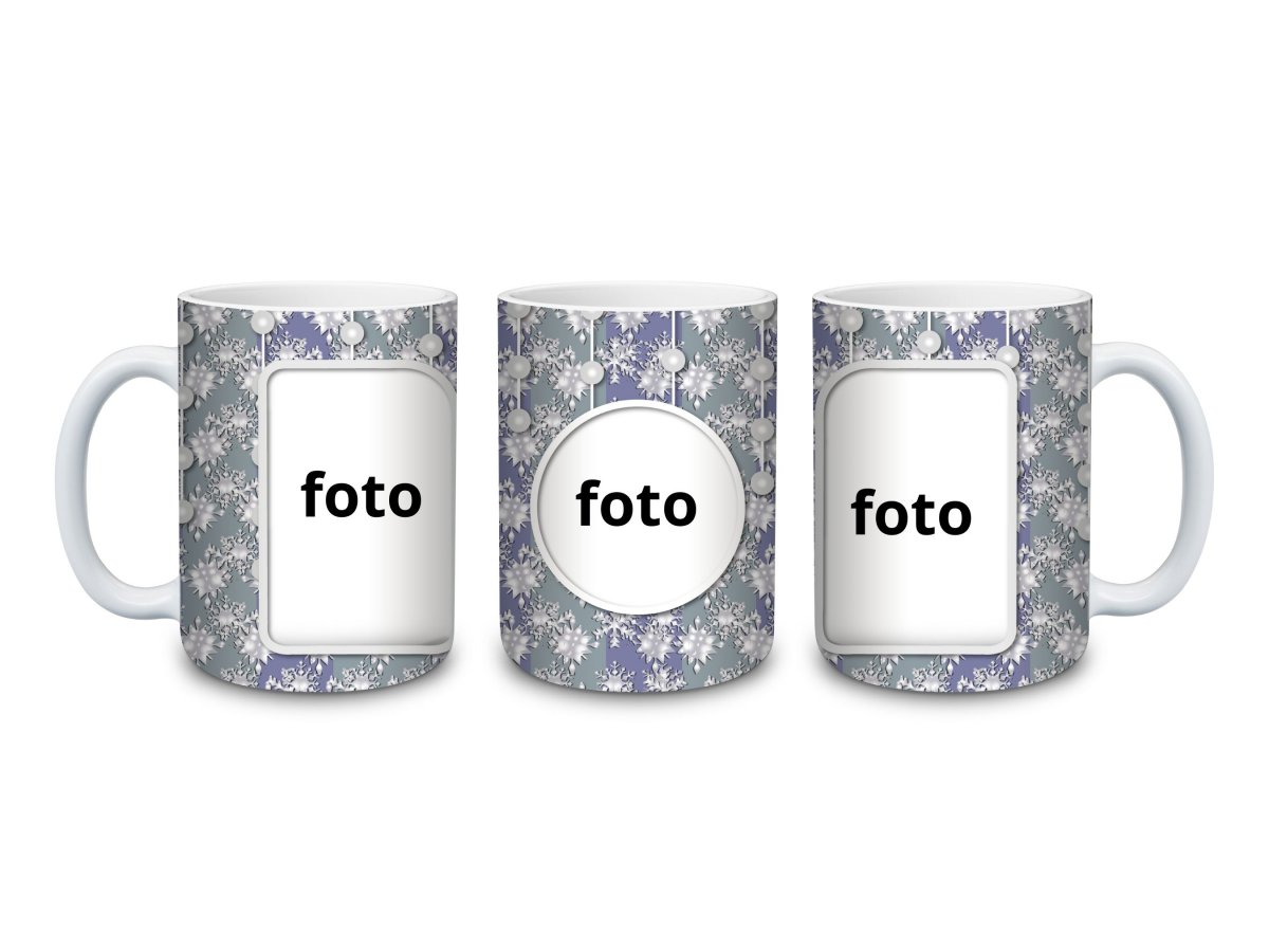 Hrnek s potiskem vlastních fotografií,vločky