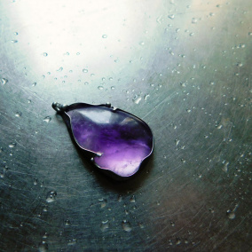 Snový...(ametyst kabošon) autorský šperk
