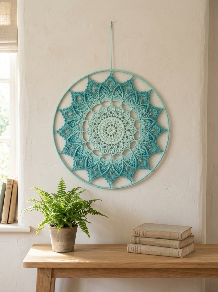 Mandala Tyrkysová hvězda - průměr 45 cm