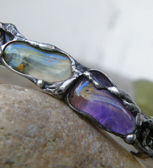 Doteky...(ametrín, heliotrop) vlasová spona