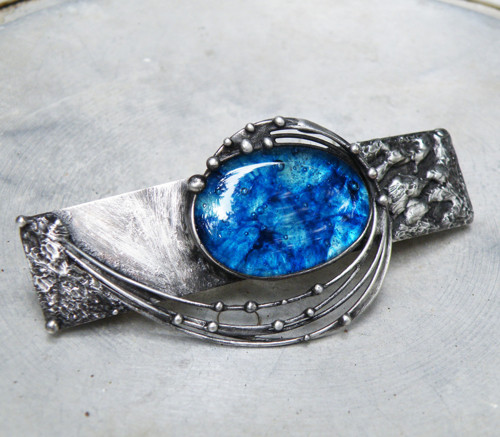 Vodní živel...(fusingové sklo) vlasová spona