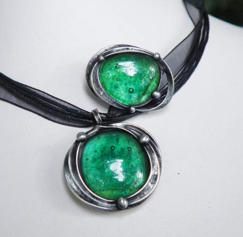 Smaragdová...(fusingové sklo) souprava