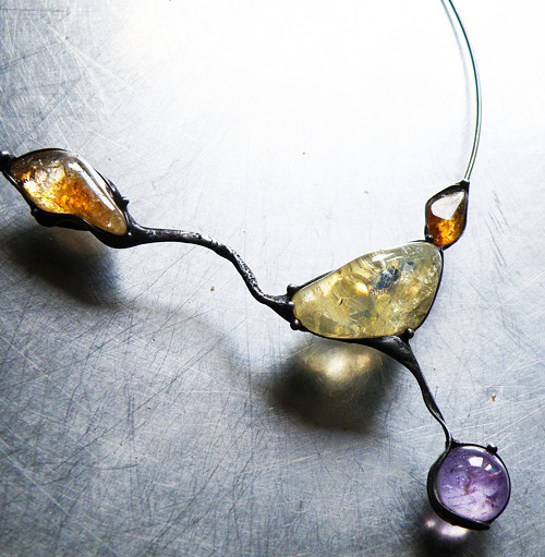 Evelin...(pálené citríny, ametyst) 