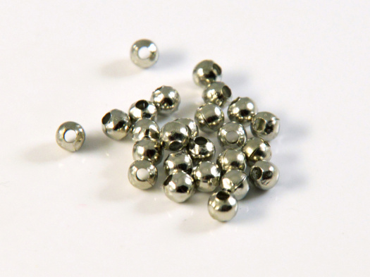 Kovové korálky 3 mm, platina, 25 ks
