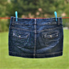 Denim sukně mini květy