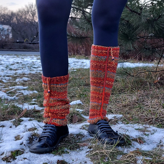 Návleky na nohy červený pomeranč