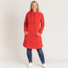 Dámská mikino-tunika s kapucí - červená barva (teplákovina)