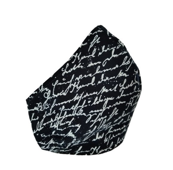 Rouška unisex - písmo na tm. modré - skladem