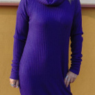 Šaty s rolákem sytě fialové S - XXXL