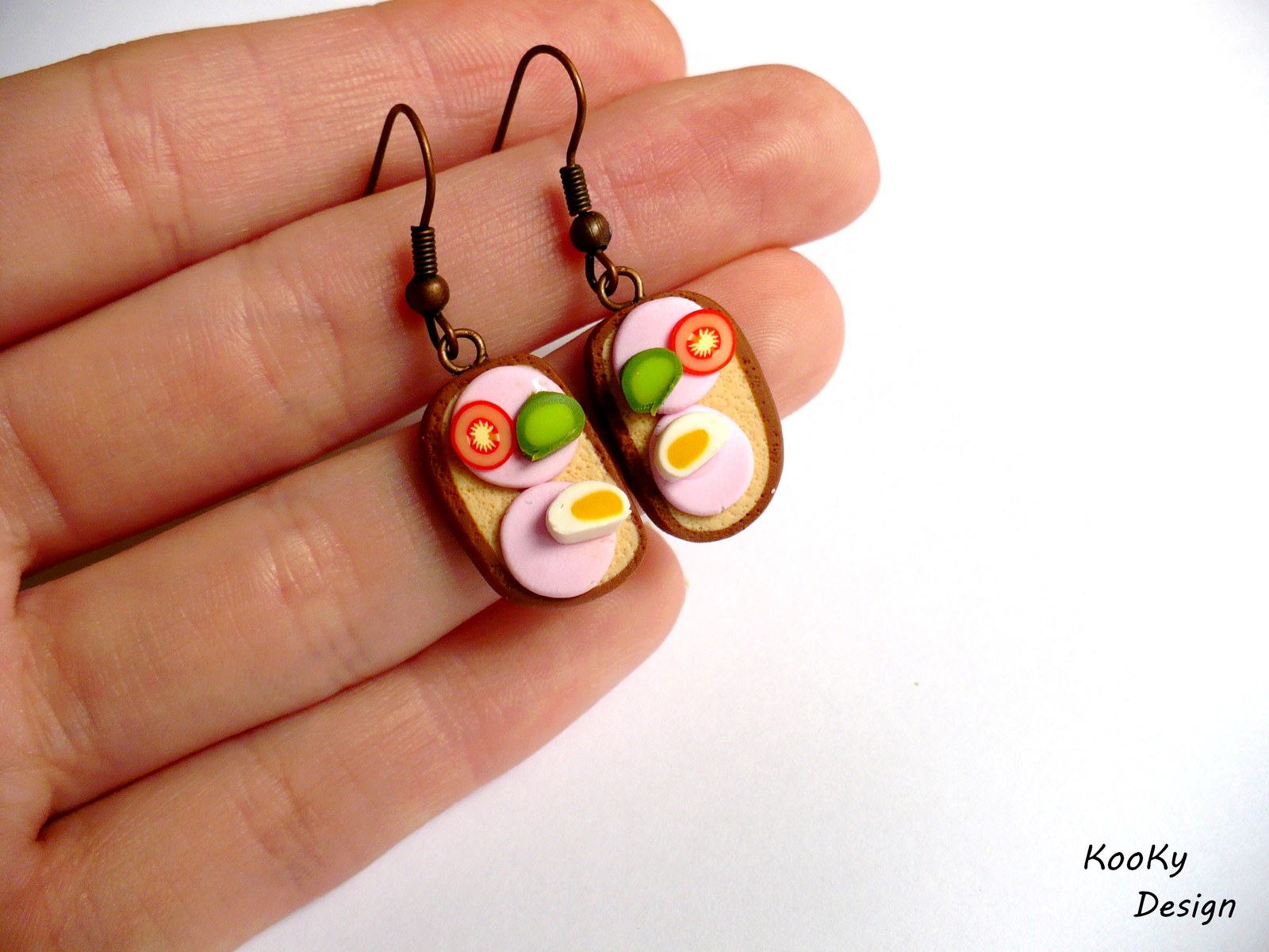 Visací náušnice - chlebíčky