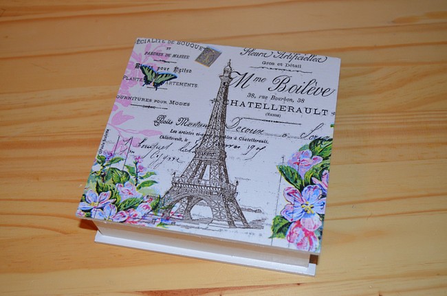 Krabička, šperkovnice - květinová Paříž