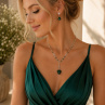 Smaragdová elegance – ručně tvořený šperkový set