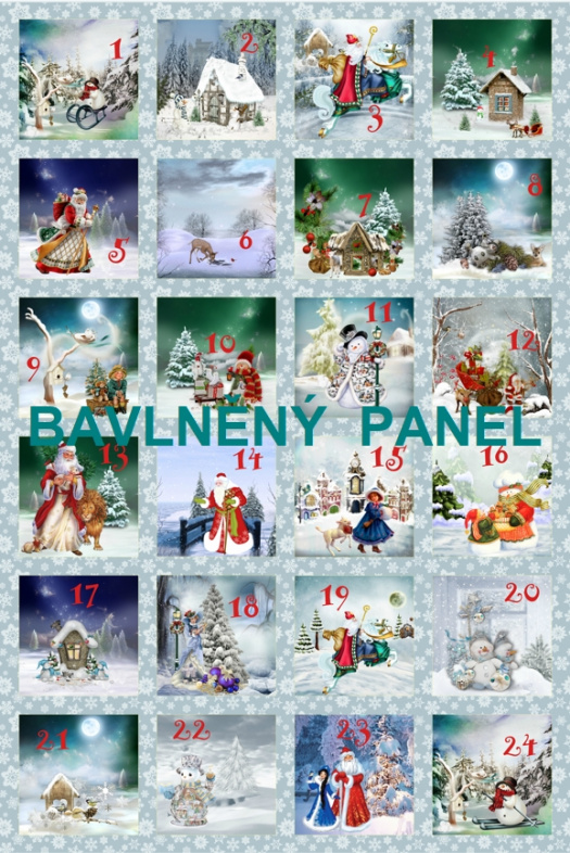 BAVLNĚNÝ PANEL / I NA ADVENTNÍ KALENDÁŘ/ 40X60 cm  AKN7