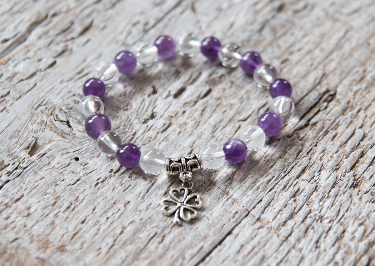 Energetický náramek- Ametyst a Křišťál