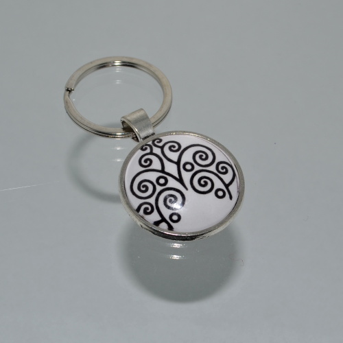 Přívěsek na klíče - černobílý (3718)