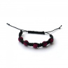 Fuchsiový Shamballa náramek na černé