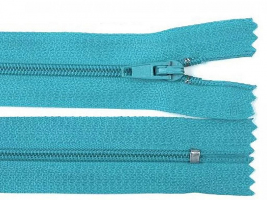 Spirálový zip světle modrý 30 cm