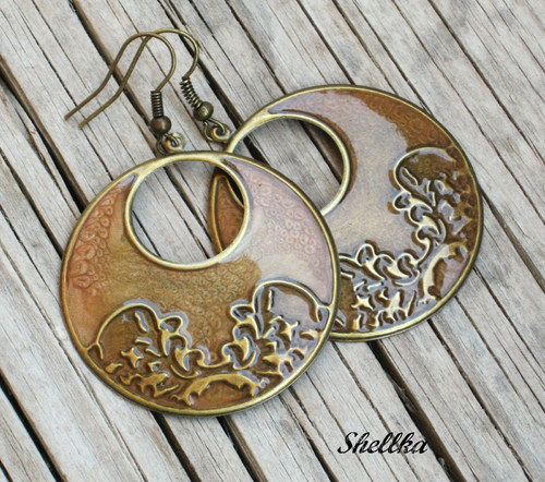 Náušnice ,,KRUHY,,hnědé