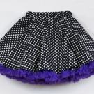 FuFu sukně černý puntík s fialovou spodničkou