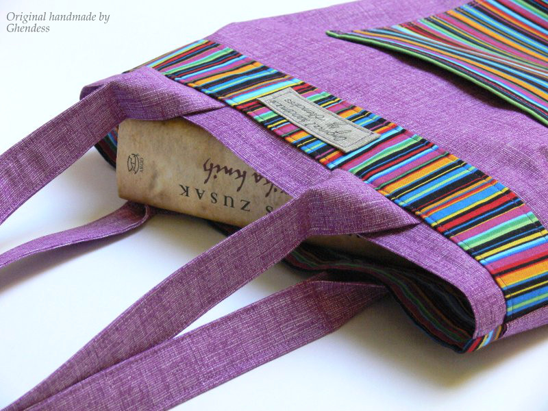 Nákupka fialová s proužkem..