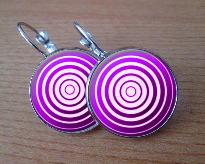 Fialové spirálky -  Visací náušnice