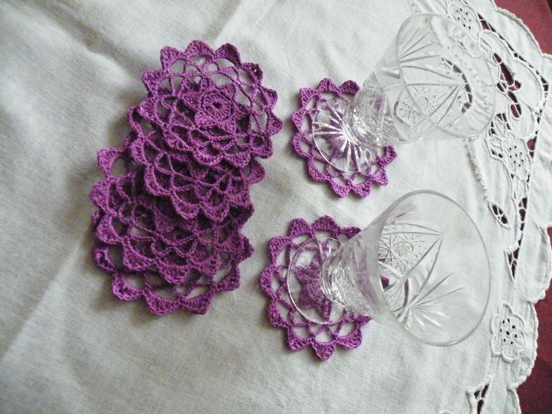 fialové prostírání - sada