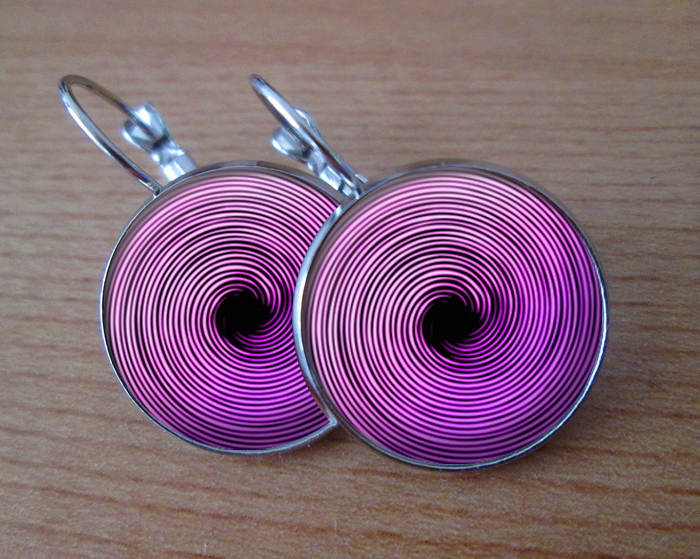 COOL VISACÍ NÁUŠNICE - Fialové spirálky