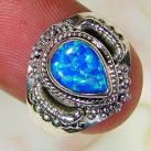 Stříbrný prsten se syntetickým australským opálem Ag 925/1000