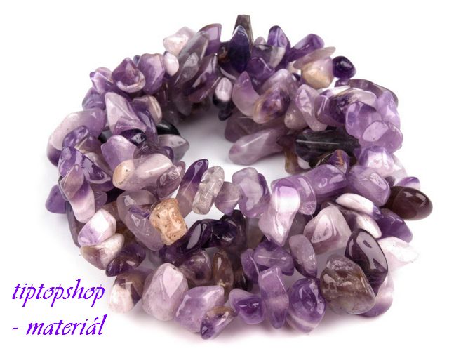 Obrušované větší zlomky minerálů, ametyst (20ks)