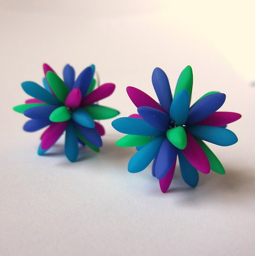 Neonový mix-náušnice