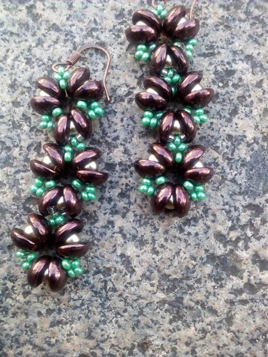 náušnice trojité kytičky